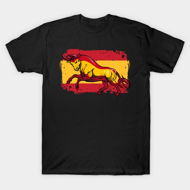 Spanish Bull | Proud Spaniard Gift | Spain Flag Toro Español T-Shirt by Proficient Tees